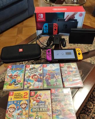 Nintendo Switch, 7 Giochi, Custodia, MicroSD64GB