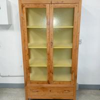 libreria vetrinetta vintage in legno massello 