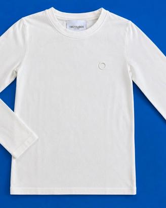 Trussardi junior maglia bianca manica lunga tg10