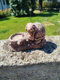 porta candele con tartaruga