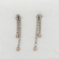 COD.1400.25 ORECCHINI ORO BIANCO STELLE CADENTI