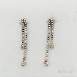 COD.1400.25 ORECCHINI ORO BIANCO STELLE CADENTI