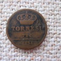 REGNO DELLE DUE SICILIE  3 TORNESI 1854