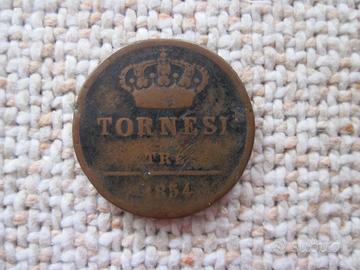 REGNO DELLE DUE SICILIE  3 TORNESI 1854