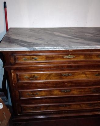 Cassettiera con piano marmo