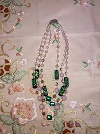 Collana anni 70 con blocchetto di argento
