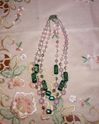 Collana anni 70 con blocchetto di argento