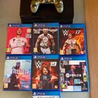 PlayStation 4 + joystick (green camo) + 7 giochi
