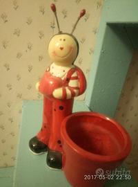 Coccinella ceramica smaltata porta cellulare