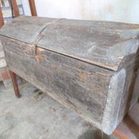 Baule antico forziere in legno, forziere 1880