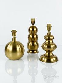 3 lampade vintage in ottone - modernariato