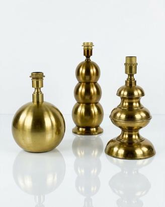 3 lampade vintage in ottone - modernariato