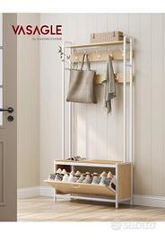 vasagle appendiabito con panca scarpiera