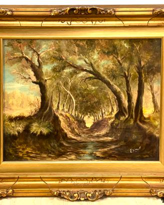 Quadro 60x70 di Primo F. in cornice dorata