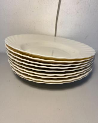 9x Piatti fondi Bormioli Ebro cm 23 Arcopal Bianco