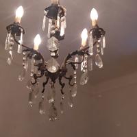 2 LAMPADARI ANTICHI A GOCCE 50X50 E 40X40