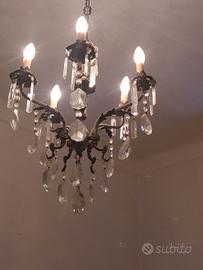 2 LAMPADARI ANTICHI A GOCCE 50X50 E 40X40