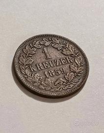 Rara moneta 1 Kreuzer 1859 ( Granducato di Baden) 