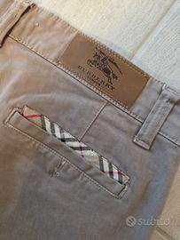 Pantaloni chino Burberry beige/tortora tg 48