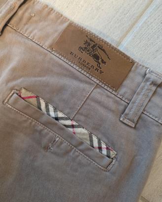 Pantaloni chino Burberry beige/tortora tg 48