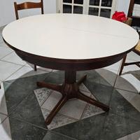 Tavolo tondo estendibile in formica e ciliegio