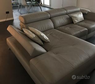 Divano DONDI SALOTTI Vera Pelle GRIGIO PERLA