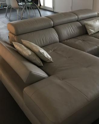Divano DONDI SALOTTI Vera Pelle GRIGIO PERLA