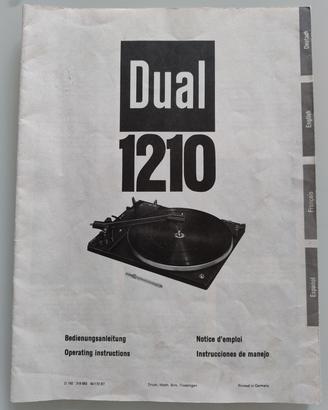 Istruzioni giradischi Dual  1210