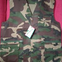 GILET CACCIA MIMETICO TAGLIA 56 MULTITASCHE NUOVO
