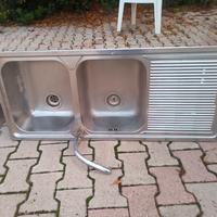 Lavello acciaio cucina due pozzetti 