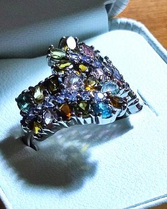 Anello Tormalina Non Trattata Taglio Ovale E Tanza