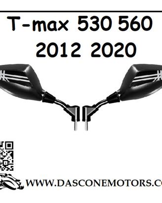 Specchietti a Manubrio Tmax Orion Neri con Emblema