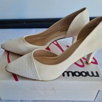 MOOM Scarpe con tacco bianche, taglia 37