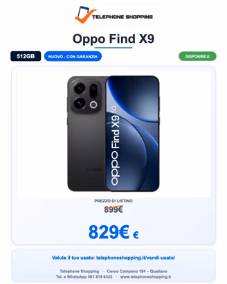 Oppo Find X9 12/512GB Nuovo