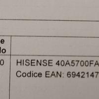 Televisore Hisense schermo rotto pezzi di ricambio