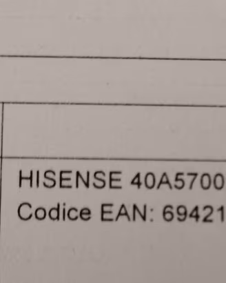 Televisore Hisense schermo rotto pezzi di ricambio
