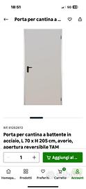 Porta in acciaio a battente 70x205
