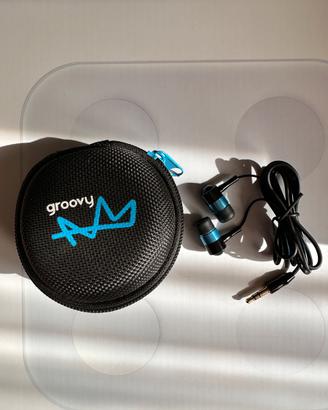 Cuffiette in-ear con custodia Groovy, jack 3.5 mm