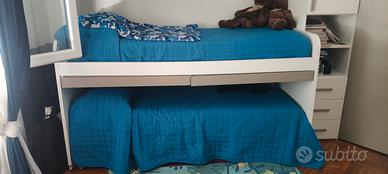 struttura letto con scrivania