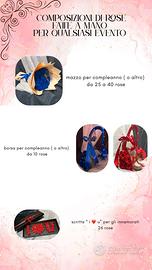 Creo composizioni di rose in raso