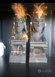 2 sculture statue etniche in legno - Arte africana