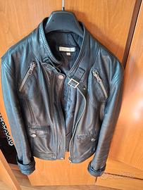 Giubbotto in pelle donna nero