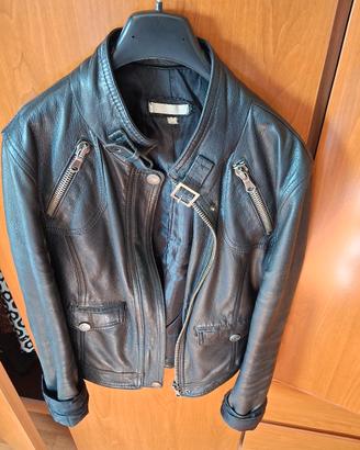 Giubbotto in pelle donna nero