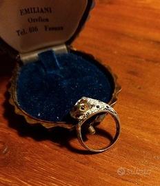 Anello con testa di animale, da donna