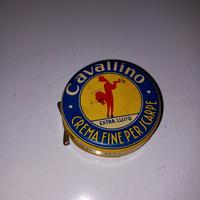 scatola latta vintage cavallino crema fine scarpe