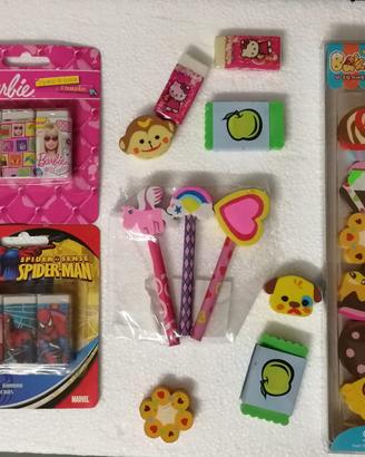 lotto 35 gomme party feste spiderman barbie cars