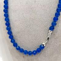 Collana Agata Blu Briole' chiusura in Argento cm43