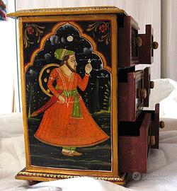 Dipinto  portagioie portaspezie Indù o Moghul