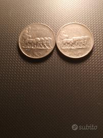 2 Monete da 50 centesimi anno 1919 e 1925