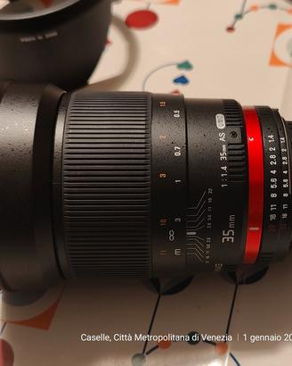 Samyang 35 mm 1,4 x Nikon (F) reflex